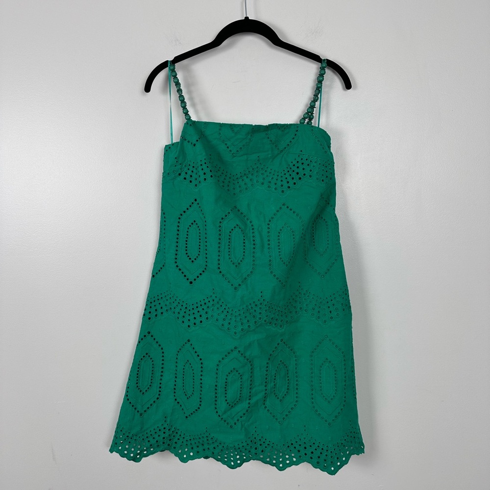 HYACINTH HOUSE Green Eyelet Mini Ibiza Dress - Picture 5 of 9